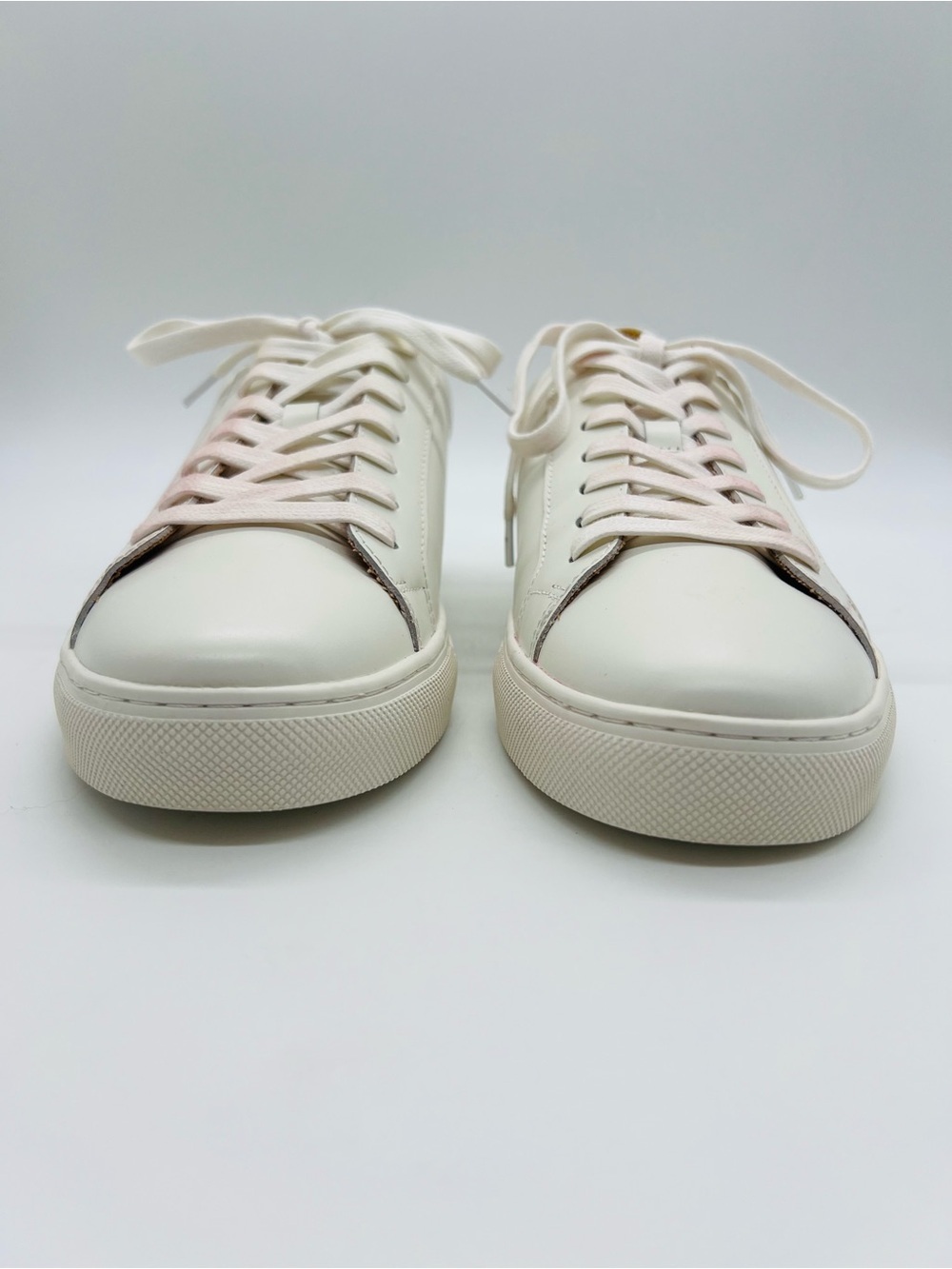 Quince Women’s White Everyday Leather Sneakers with Pale Pink Laces Size 10 - Picture 9 of 12